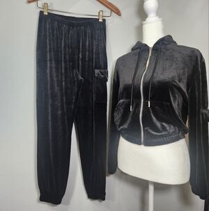 No Boundaries Black Velour Tracksuit Set S(3-5)